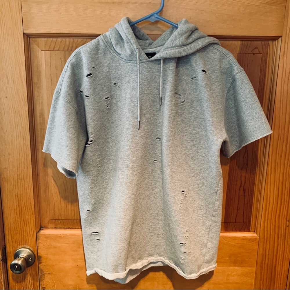 PacSun Distressed Short Sleeve Hoodie